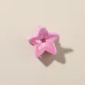 Mini molletta per capelli a forma di stella con finitura rosa perlata in stile dopamina - Stile Stella a Cinque Punte / 2.5cm / Rosa Scuro Perlescente