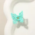 Mini molletta per capelli a farfalla traforata in verde menta vivace per lo styling - Farfalla Traforata / 2.7cm / Verde Menta Perlato