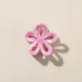 Mini molletta per capelli a fiore rosa da 2,5 cm con finitura lucida per styling quotidiano - Rosa Shocking Perlato