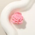 Piccola molletta per capelli a forma di rosa 3D con finitura rosa iridescente - Stile Rosa / 2.5cm / Rosa Chiaro Perlato
