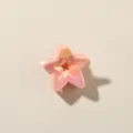 Mini molletta per capelli a forma di stella rosa iridescente stile dopamina dolce - Stile Stella a Cinque Punte / 2.5cm / Rosa Corallo Perlato