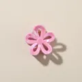 Mini molletta per capelli a forma di fiore rosa color caramella per ragazze e donne - Rosa Scuro Perlato