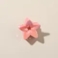 Mini fermaglio per capelli a stella rosa iridescente per lo styling moda dopamine - Stile Stella a Cinque Punte / 2.5cm / Rosa Chiaro Perlato