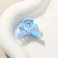 Piccola molletta per capelli a fiocco blu cangiante per frangia e lato - Modello a fiocco / 3cm / Blu Chiaro Perlescente