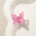 Mini molletta per capelli a farfalla rosa traforata in elegante stile coreano variante - Farfalla Traforata / 2.7cm / Rosa Scuro Perlescente