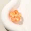 Pinza per capelli romantica da 2,5 cm con fiore arancione a cinque petali per acconciature - Fiore a cinque petali / 2.5cm / Arancio Chiaro Perlato