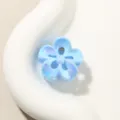 Elegante molletta per capelli a fiore blu iridescente da 2,5 cm per acconciature romantiche - Fiore a cinque petali / 2.5cm / Blu Chiaro Perlescente