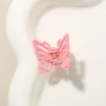Mini molletta per capelli a farfalla rosa cangiante con design traforato per acconciature - Farfalla Traforata / 2.7cm / Rosa Chiaro Perlato