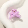 Elegante pinza per capelli a fiocco viola iridescente per ciocche laterali e frangia - Modello a fiocco / 3cm / Viola Chiaro Perlescente