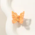 Mini molletta per capelli a farfalla arancione iridescente con ali traforate e finitura lucida - Farfalla Traforata / 2.7cm / Arancio Chiaro Perlato