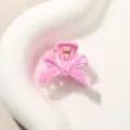 Molletta per capelli a fiocco rosa cangiante con finitura perlata per uno styling alla moda. - Modello a fiocco / 3cm / Rosa Fucsia Perlato