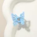 Incantevole mini molletta per capelli a farfalla blu cangiante con design cavo - Farfalla Traforata / 2.7cm / Blu Chiaro Perlescente