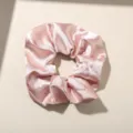 Large 10cm pink faux silk satin scrunchie hair tie for elegant women bun hairstyles - Lotus root pink