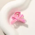 Fermaglio per capelli a fiocco rosa con una lucida finitura olografica iridescente - Modello a fiocco / 3cm / Rosa Scuro Perlescente