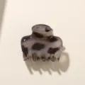 Pinza para el pelo retro de estilo coreano con estampado de leopardo gris elegante - A granel / Leopardo Blanco Brillante