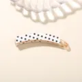 Κομψό λευκό κλιπ μπανάνας με μαύρα πουά για γυναίκες, ιδανικό για ψηλή αλογοουρά - Κλιπ Μπανάνα 10,5 εκ. / Χύμα (Χωρίς Συσκευασία) / Λευκό με μαύρο πουά