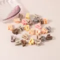 Set of 2cm mini matte plastic hair claw clips in assorted pastel and earthy colors for styling - Rectangular Style / 10 Pieces Pack / Milk Coffee Color Series