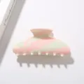 Grande pince à cheveux 10,5 cm marbrée rose et vert avec motif smiley et texte décoratif - Style Visage Souriant Macaron / 10.5cm / Coloré