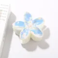 Elegante pinza para el cabello de flor de frangipani con patrón floral azul claro - A Granel (Sin Embalaje) / Floral Azul