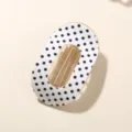 Retro-Haarklammer aus Acetat mit schwarz-weißen Punkten in flacher ovaler Form für Damen - Ovaler Clip / Lose (Ohne Verpackung) / Weiß mit schwarzen Punkten