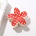 Pinza para el pelo de flor roja con lunares blancos para un estilo de vacaciones - A Granel (Sin Embalaje) / Estilo Lunares Rojo (8cm)