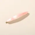 Elegant pink acetate barrette hair clip for women featuring gold French lettering - Bulk Packaging / Pink