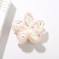 Pinza para el pelo de plumeria blanco crema con estampado floral rosa para mujer - A Granel (Sin Embalaje) / Rosa Claro Floral