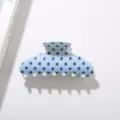 Pince à cheveux 10,5 cm bleu clair à pois en ABS durable - Style à Pois Bleus / 10.5cm / Bleu