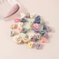Set of 2cm mini plastic hair claw clips in assorted pastel colors for hair styling - Rectangular Style / 10 Pieces Pack / Macaron Series Mixed