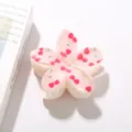 Pinza de pelo plumeria rosa con cerezas, accesorio dulce para un estilo de vacaciones - A Granel (Sin Embalaje) / Estilo Estampado Cereza sobre Fondo Rosa (8cm)