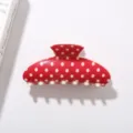 Pince à cheveux rouge à pois blancs de 10,5 cm en matériau ABS résistant. - Style à Pois Rouges / 10.5cm / Rouge