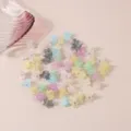 Set of 2cm mini flower hair claw clips in colorful pastel translucent shades for girls. - Flower Style / Single Piece / Frosted Light Colors