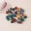 Set of colorful 2cm plastic flower hair claw clips for creative girl hairstyles - Flower Style / Single Piece / Morandi Colors