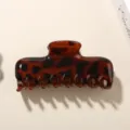 Pinza per capelli premium lucida con stampa leopardata tartarugata per chignon eleganti - Leopardo Rosso Lucido