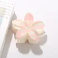 Pinza para el pelo con estampado de flores plumeria rosa y crema para vacaciones - A Granel (Sin Embalaje) / #7 Macaron Cara Sonriente