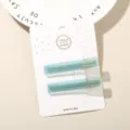Two-piece set of elegant light blue acetate duckbill hair clips for fringe styling - 2-Piece Set (Card Packed) / Translucent Blue (Square)