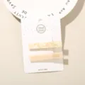 Elegant cream acetate hair clip set of two pieces displayed on a white card holder - Square (#12) / 2-Piece Set (Card Packed) / Cream + Cream Floral