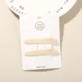 Elegant cream white acetate hair clip set of two on a minimalist white display card - 2-Piece Set (Card Packed) / Pearly White (Arc Shape)