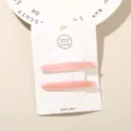 Premium pink acetate barrette set of 2 on white hand made display card for hair - 2-Piece Set (Card Packed) / Pink (Arc Shape)