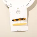 Acetate hair clip set of 2 in tortoiseshell and cream yellow on display card - 2-Piece Set (Card Packed) / Yellow Tortoiseshell + Yellow (Arc Shape)