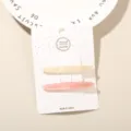 Set of two acetate hair clips in cream and pink colors on white handmade card display - Arc Shape (11) / 2-Piece Set (Card Packed) / Pearlescent White & Pink