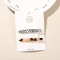 Set of 2 elegant acetate hair clips featuring leopard and tortoiseshell prints - Arc Shape (13) / 2-Piece Set (Card Packed) / Black and White Cow Print + White Tortoiseshell