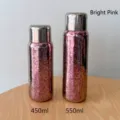 Botella térmica de titanio rosa brillante con textura única, tamaños 450 ml y 550 ml - 450ml / Rosa fuerte