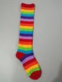 Calze al ginocchio in cotone a righe arcobaleno colorate calzetteria casual donna - Taglia unica / Rosso Arcobaleno
