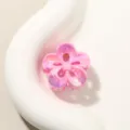Mini molletta per capelli a fiore rosa cangiante da 2,5 cm con cinque petali romantici - Fiore a cinque petali / 2.5cm / Rosa Scuro Perlescente