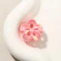Piccola molletta per capelli a fiore rosa perlato da 2,5 cm finitura iridescente - Fiore a cinque petali / 2.5cm / Rosa Chiaro Perlato