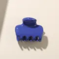 Pinza para el cabello vintage azul oscuro estilo coreano minimalista para mujeres - Azul Brillante