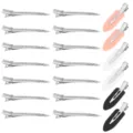 Set of 20 hair styling clips including silver duckbill and colorful no-trace clips - Mixed Style (26-064) / 20 Piece Mixed Set