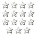 Juego de pinzas para el cabello en forma de estrella de metal plateado para peinados - Estilo Estrella (4.2cm) / Paquete de 15
