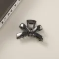 Elegant gunmetal metallic bow-shaped hair claw clip for minimalist women's hairstyles - Bulk Packaging / Gun Black Bowknot